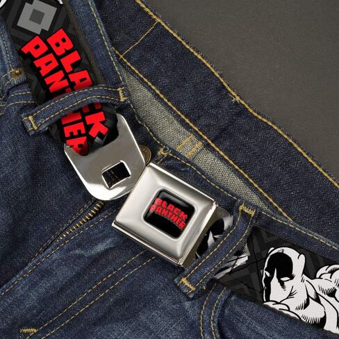 Buckle-Down Kids' Standard Seatbelt Belt Black Panther, Multicolor, 1.0" Wide-Fits Pant Size 20-36 in Saudi Arabia