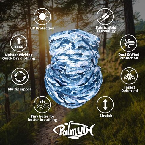 Palmyth الرقبة الجراب قناع الصيد باندانا الشمس الرياح الغبار حماية الأشعة فوق البنفسجية UPF 50 + كامو أغطية الرأس بالاكلافا للرجال والنساء in Kuwait