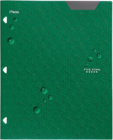 Five Star 2-Pocket Folder, Plastic Folder with Stay-Put Tabs, Fits 3 Ring Binder, Holds 8-1/2" x 11" Paper, Blue (333420H-ECM) in Saudi Arabia