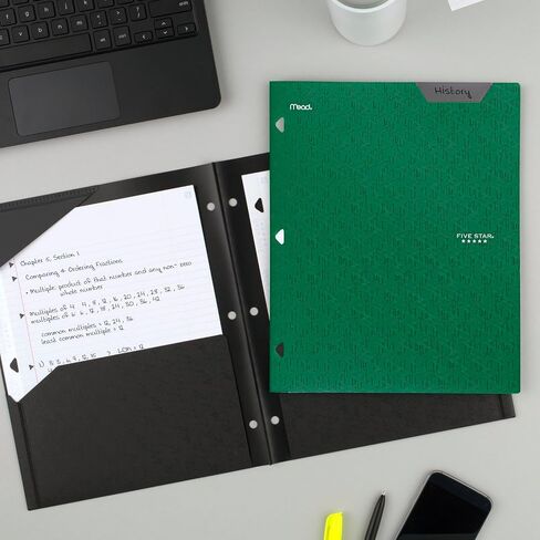 Five Star 2-Pocket Folder, Plastic Folder with Stay-Put Tabs, Fits 3 Ring Binder, Holds 8-1/2" x 11" Paper, Blue (333420H-ECM) in Saudi Arabia