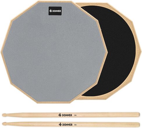 Donner Drum Practice Pad 8 Inches, Silent Practice Drum Pad 2-Sided With Drum Sticks - Blue in Kuwait