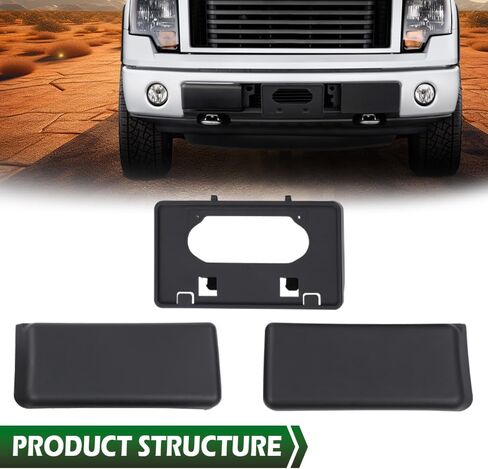 GRAND ORANGE Front Bumper Guards Pads & License Plate Frame Bracket Compatible with Ford F150 2009-2014 9L3Z17E810B, 9L3Z17A385A, FO1053100, FO1068134 in Saudi Arabia