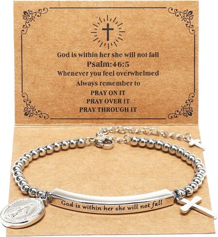 DS Inspirational Leather Bracelet for Women Christian Engraved Bibler Verse Cross Butterfly Daisies Charm Bracelet, Exquisite Stainless Steel Jewelry Daughter Best Friend Bestie in Saudi Arabia