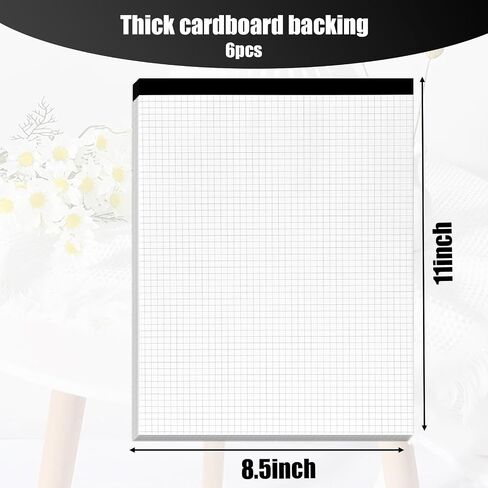 2PCS Graph Paper Pads, 5x5 Quad Ruled Notepads 8.5"x11" White Graph Paper Legal Pad for Office School in Saudi Arabia