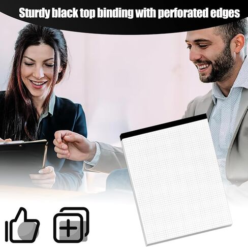 2PCS Graph Paper Pads, 5x5 Quad Ruled Notepads 8.5"x11" White Graph Paper Legal Pad for Office School in Saudi Arabia