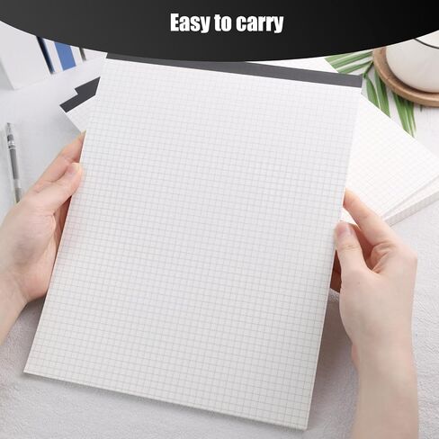 2PCS Graph Paper Pads, 5x5 Quad Ruled Notepads 8.5"x11" White Graph Paper Legal Pad for Office School in Saudi Arabia
