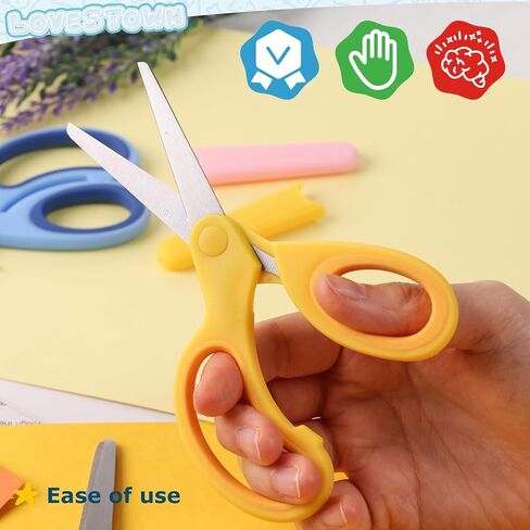 LovesTown 4 Pairs Kid Scissors with Cover, Blunt Tip Scissors Craft Scissors for School DIY Projects in Saudi Arabia