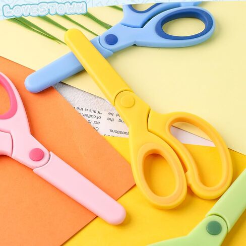 LovesTown 4 Pairs Kid Scissors with Cover, Blunt Tip Scissors Craft Scissors for School DIY Projects in Saudi Arabia