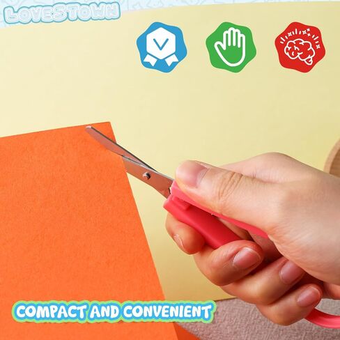 LovesTown 3 Pairs Mini Loop Scissors, Adaptive Design Scissors Colorful Grip Scissors Right and Lefty Support for Kids Special Needs in Saudi Arabia