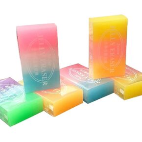 1PC Jelly Colorful Eraser Drawing Exam Eraser Correction Pencil Eraser Students Learning Stationery Office Supplies Durability and Professional,Standard Pencil Erasers,Office Correction Products