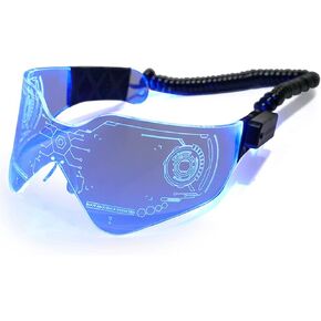 LED Visor Glasses USB Rechargeable 7 Colors 4 Modes Light Up Flashing Glasses