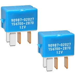 90987-02027 Relay(Set of 2), 4 Pins AC Relay for Automotive Electrical Systems - 90080-87026 90987-02028 Replacement for 1997-2014 Toyota Lexus and Camry Vehicles