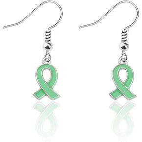 HOLLP Kidney Donor Jewelry Transplant Gift Green Ribbon Earrings Kidney Survivor Gift