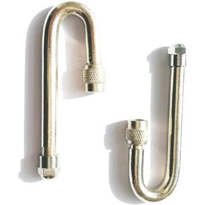 Valve Stem Extension J-Type 2xPCS 180° 180 Degree Dual Tire Extenders Trucks RV Trailers Wheel Sliver New
