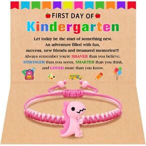Back to School Dinosaur Bracelet- First Day of School Kindergarten Preschool Gifts for Kids Boys Girls
