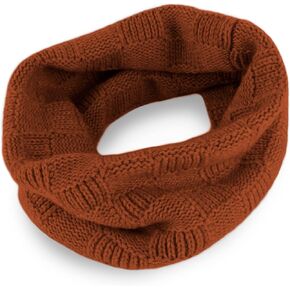 Shorts of Hawick Men's Checked 100% Cashmere Snood - Burnt Orange - made in Scotland by Love Cashmere
