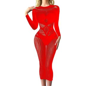 Women Fishnet Bodystocking Lingerie Sexy Footless Stockings Sleeveless Lace Bodysuit Halterneck One Piece Pantyhose