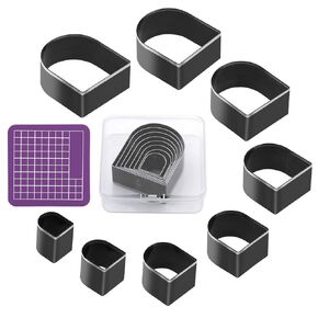 8 Pcs Leather Rectangle Shape Cutter Tool Set, Leather Punch Set, High Carbon Steel Leather Craft Punching Tools for DIY Leather Craft, Leather Punching Die Set, 8 Sizes 20 25 30 35 40 45 50 55mm