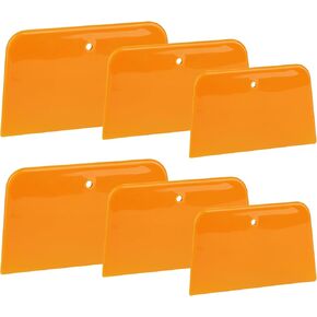 6 Pcs Auto Body Spreader 4, 5, 6 Inch Automotive Body Fillers Body Filler Spreaders Hard Plastic Auto Spreader for Applying Fillers Putties Glazes Caulking Agents and Paint(Orange)