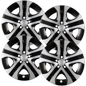 Premium Quality 17" Silver & Black Hubcaps fits 2013 2014 2015 2016 2017 and 2018 Toyota Rav4, Heavy Duty Construction (Set of 4) 61179AMS-4