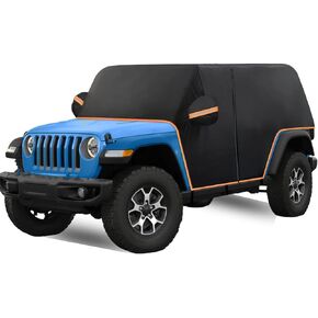 Cab Cover for Jeep Wrangler Cover 4 Door Waterproof 2007-2024 UV Resistant with Zipper 8 Gust Hooks JK JL Unlimited Cover Protect from Rain, Sunshine, Snow Scratch Resistant