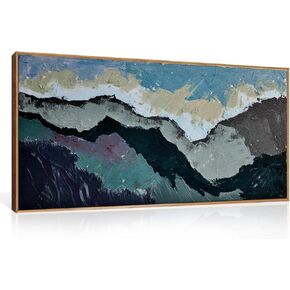 HOURIA Abstract Framed Canvas Wall Art Prints, 20"X40" Abstract Textured Wall Painting, Modern Neutral Abstract Wall Decor, Large Abstract Artwork for Living Room, Bedroom, Office, Dining Room