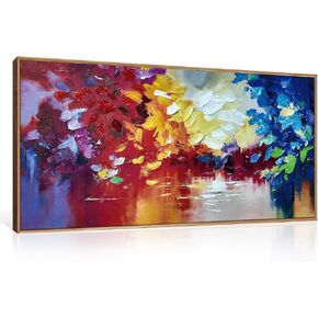 HOURIA مجردة مؤطرة قماش جدار الفن المطبوعات، 20 "X40" لوحة حائط مجردة مزخرفة، ديكور جدار تجريدي حديث محايد، عمل فني تجريدي كبير لغرفة المعيشة، غرفة النوم، المكتب، غرفة الطعام in Kuwait