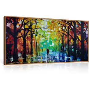 HOURIA مجردة مؤطرة قماش جدار الفن المطبوعات، 20 "X40" لوحة حائط مجردة مزخرفة، ديكور جدار تجريدي حديث محايد، عمل فني تجريدي كبير لغرفة المعيشة، غرفة النوم، المكتب، غرفة الطعام