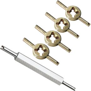 5 Pcs Tire Valve Stem Removal Tool Kit, Stainless Steel Dual Head Valve Removal Tool Valve Core Removal Tool Auto Stem Puller Valve Stem Core Installer Tool for Car Truck Motorcycle