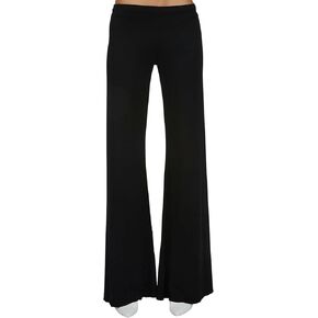 Michael Lauren Derby Core Wide Leg Pant, Womens Pants, Ultra Soft Knit Fabric, Made in LA, Wide Leg Pants for Women (Black)