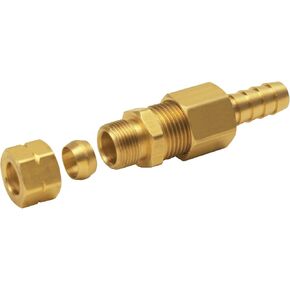 Derale 13032 3/8" Cooler line to 3/8" NPT Hose Barb Universal Transmission Line Fitting
