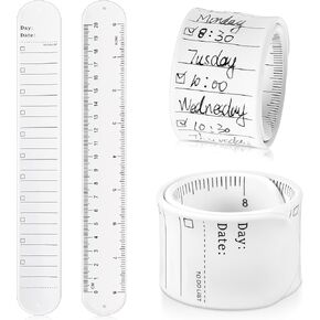 Chuangdi Silicone Nurse Slap Bracelet Reusable Wearable Notepad Wristband Waterproof to Do List Memo Wrist Band Writable Erasable Strap for Planner Reminder (White,2 Pieces)
