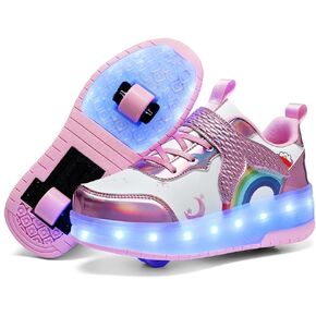 Nsasy Girls Boys Roller Shoes with LED Light Up Wheels Sneakers Kids Roller Skates Shoes for Kids for Children in Kuwait