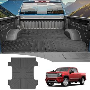 Truck Bed Mat for 2020-2024 Chevy Silverado/GMC Sierra 2500 3500 HD 6.8FT Bed Liner All Weather TPE Trunk Bed Liner for 20-24 Chevrolet Silverado/GMC Sierra 2500 3500 Accessories