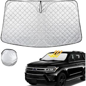 Windshield Sun Shade for Ford Expedition 2018-2024 Thicken 4-Layer Foldable Front Window Sunshade Cover Sun Visor Protector Block UV Rays