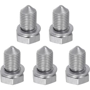 Oil Drain Plug Pan Thread Repair No.N90813202 - Car Sump Drain Nut Oil Drain Bolt - for Audi A3 2006-2016 Metal Silver Tone - 5 Pcs