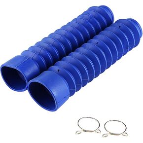Akozon Motorcycle Fork Cover, 210.5x42mm Motorcycle Front Fork Cover Gaiters Boots Shock Damping Dust Cover For Motorcycle (Blue)