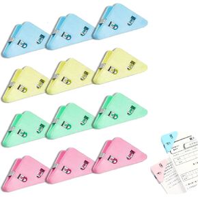 Portable Documen Paper Clips, Colored Large Reading Paper Clips for Turning Pages, Binder Clips, Paper Clamps for Office School Home Desk Supplies, 12 PCS