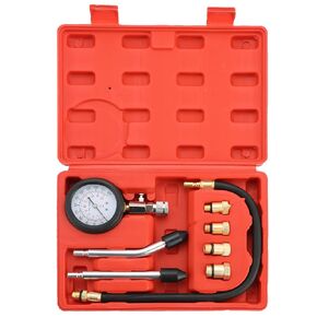 Cylinder Test Pressure Gage Tool Set | Engine Compression Tester Gauge Kit with Adapters for Testing Small Gas Petrol Gasoline Engine on Automotive Motorcycle Snowmobile ATV