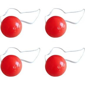 Reindeer Nose LED Clown 4Pcs Clown Glowing Nose Rudolph Nose Clown Halloween Costume Red Circus Clown Nose Cosplay Nose for Halloween Christmas Costume Party