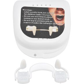 Fake Fangs, Fangs Teeth,Retractable Vampire Zombie Fangs, Reusable Horror Creepy Fake Teeth Braces, Halloween Costume Party Dress Up Dentures Props Decoration for Kids Adults Party Role‑Playing