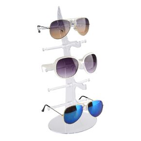 Eyeglasses Shelf,5 Pairs Plastic Eyeglasses Sunglasses Display Stand Rack Storage Holder Sunglasses Organizer plastic suitable for Home or Glasses Shop Display (Transparent)