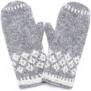 Women's Vail Diamond-Patterned Wool Handknit Winter Mittens