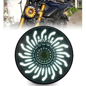 5-3/4" LED headlight with White/Amber chrysanthemum petal DRL Compatible with Sportster Iron 883 SuperLow XL883 XL1200,Softail Springer, Dyna Street Bob Low Rider