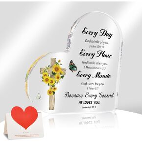 Inspirational Christian Gifts,Unique Thank You & Birthday Gifts for Women, Baptism Gifts,Paperweight with Encouraging Bible Verse,Perfect for Teachers, Moms, and Friends (Cross)