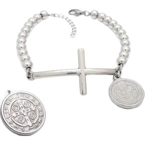 Elegant Stainless Steel Cross Bracelets - Modern Christian Accessories