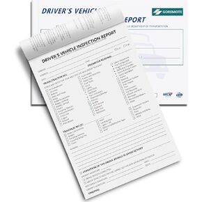 Detailed Driver's Vehicle Inspection Report, 10 Pack, Pre Trip Inspection Book for Trucker, 2-Ply Carbonless, 35 Sets of Forms per DVIR Log Book for Truck Drivers, 8.5" x 5.5"