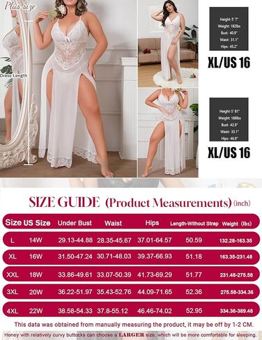 حجم كبير الملابس الداخلية للنساء بيبي دول مثير شبكة ماكسي فستان النوم Strappy ملابس خاصة غريبة الشقوق الجانبية الأبيض 3XL in Kuwait