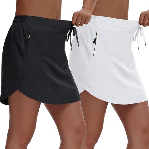 Women's Golf Skort Skirts Athletic - Tennis Skorts Quick Dry Lightweight Active Summer Trendy Dressy Casual Zip Pockets in Saudi Arabia