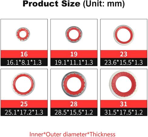 30 قطعة من مجموعة حشية التيار المتردد للسيارات، مجموعة أدوات غسل وغلق منفذ ضاغط تكييف الهواء، صندوق إصلاح حشوات المسمار المقاومة للحرارة العالية (أحمر) in Saudi Arabia